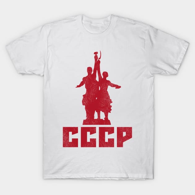 CCCP Worker and Kolkhoz Woman Monument T-Shirt by okpinsArtDesign